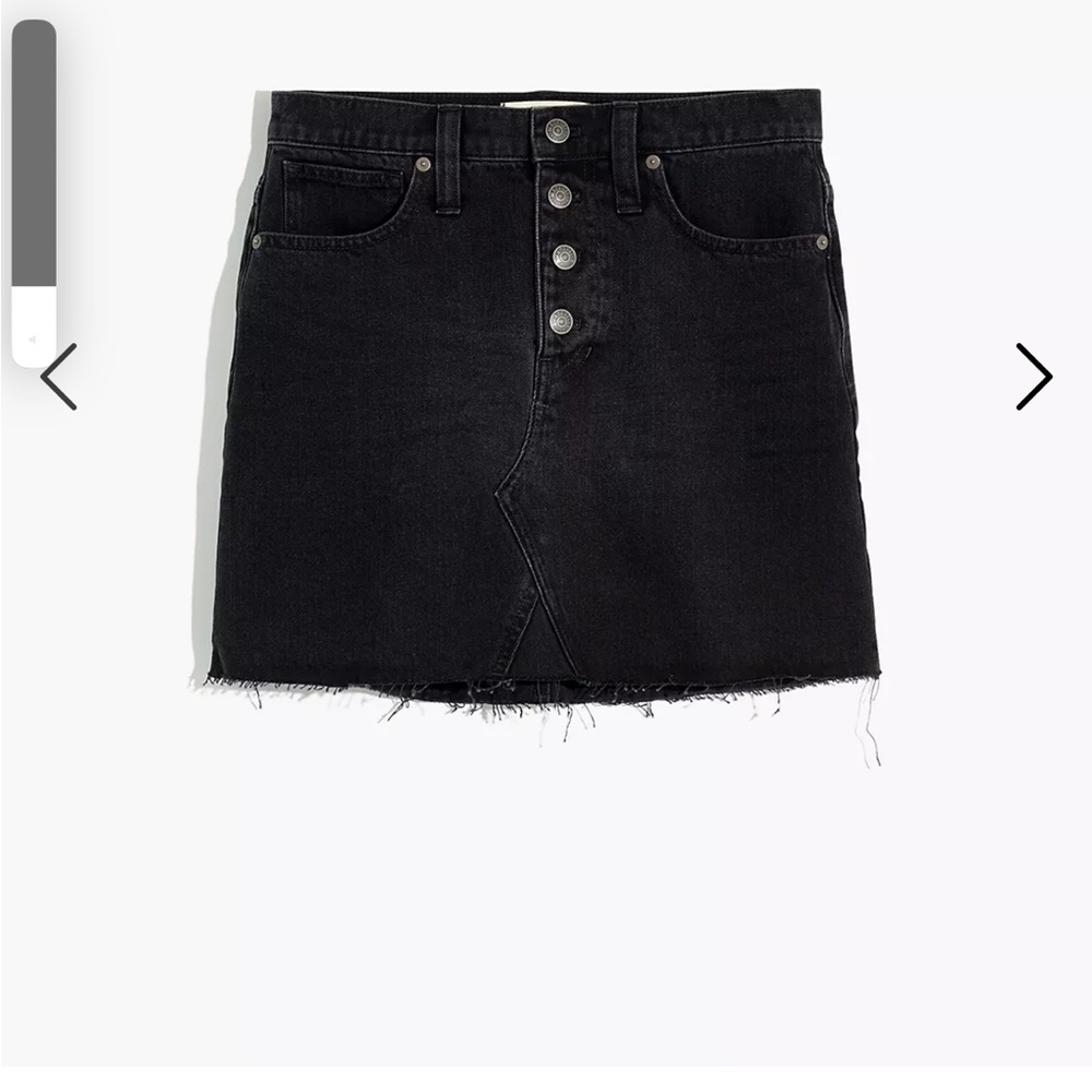MADEWELL Rigid Denim A-Line Mini Skirt in Lunar Wash: Button-Front 28
